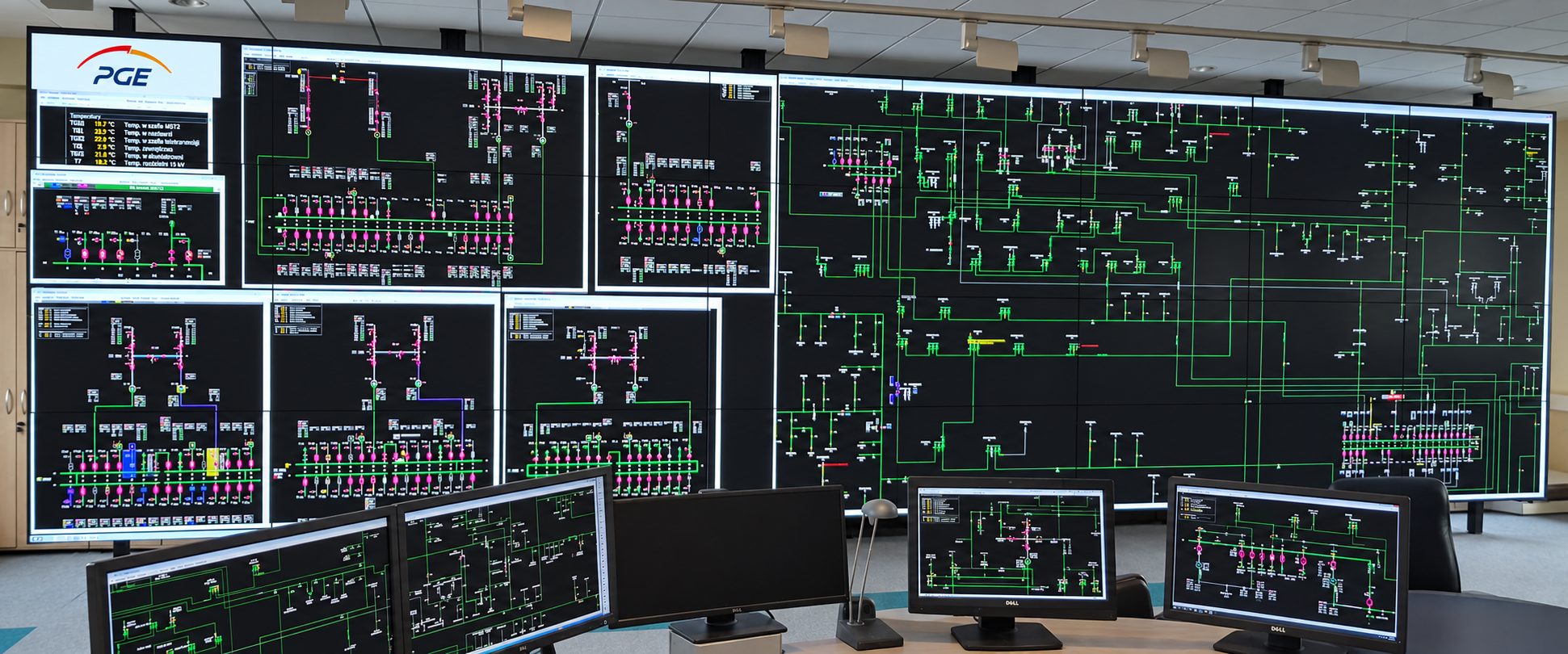 Ściana videowall w PGE